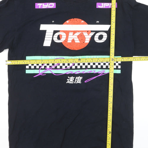Fashion Nova Men's Black Tokyo Racing Long Sleeve Graphic Shirt Size L