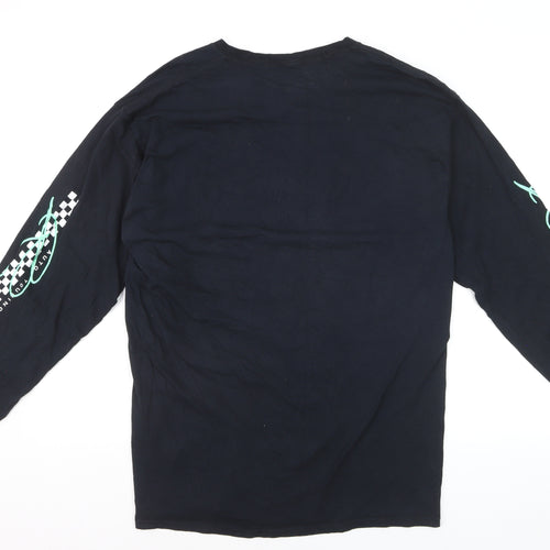 Fashion Nova Men's Black Tokyo Racing Long Sleeve Graphic Shirt Size L
