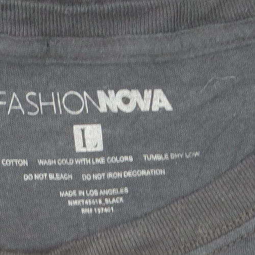 Fashion Nova Men's Black Tokyo Racing Long Sleeve Graphic Shirt Size L