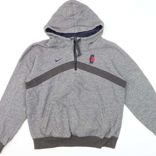 Nike Men's Grey Elite 1/2 Zip Hoodie Size L Athletic Fit