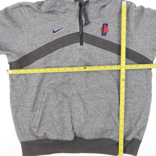 Nike Men's Grey Elite 1/2 Zip Hoodie Size L Athletic Fit