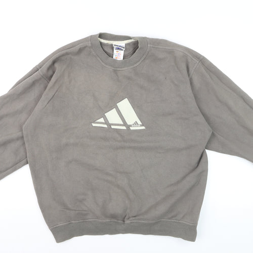 Adidas Men's Grey Medium Pullover Crew Neck Sports Sweatshirt