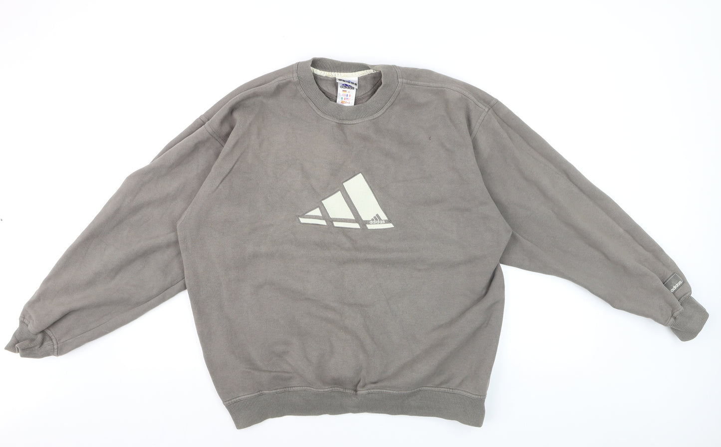 Adidas Men's Grey Medium Pullover Crew Neck Sports Sweatshirt