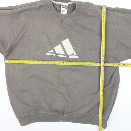 Adidas Men's Grey Medium Pullover Crew Neck Sports Sweatshirt