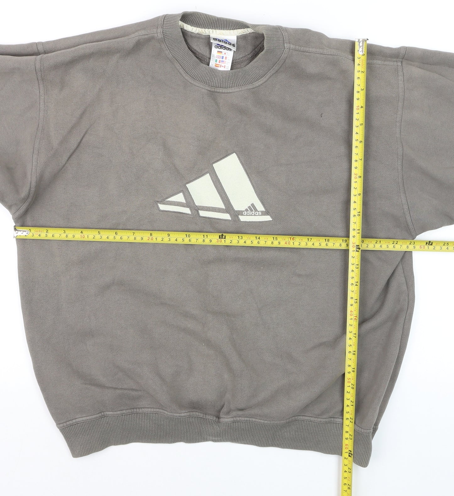 Adidas Men's Grey Medium Pullover Crew Neck Sports Sweatshirt