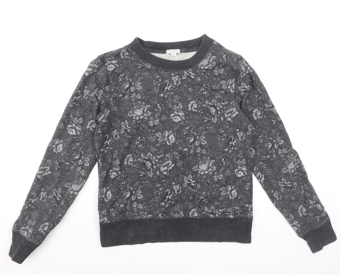 GAP Womens Grey Floral Pullover Sweatshirt XS Cotton Casual