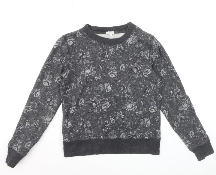 GAP Womens Grey Floral Pullover Sweatshirt XS Cotton Casual