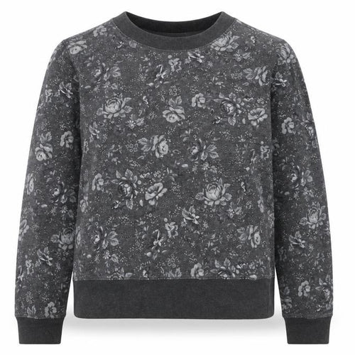 Gap Womens Grey Floral Pullover Sweatshirt XS Cotton Casual