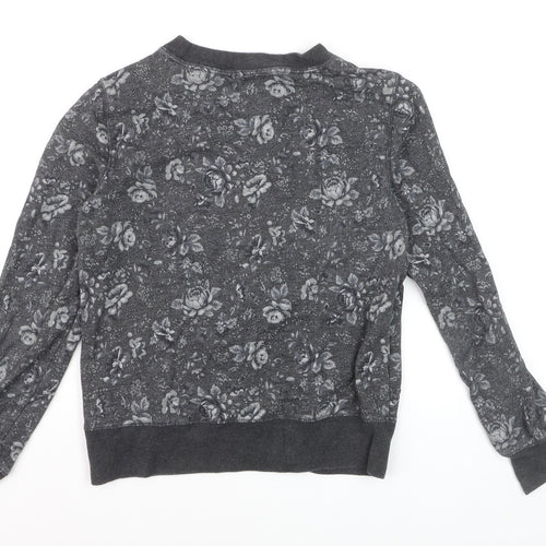 GAP Womens Grey Floral Pullover Sweatshirt XS Cotton Casual