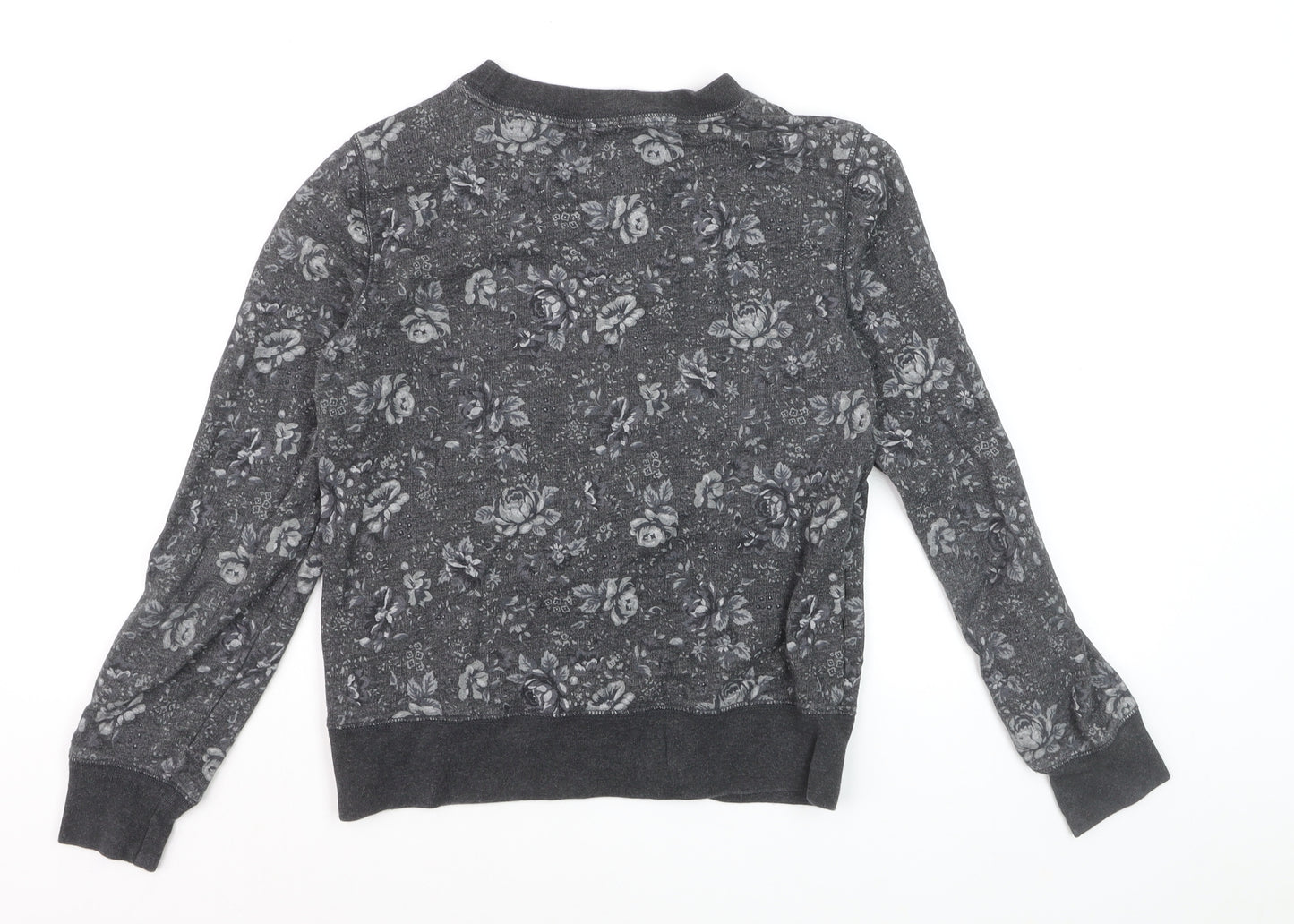 GAP Womens Grey Floral Pullover Sweatshirt XS Cotton Casual