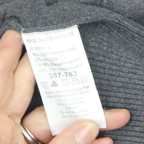 Next Men’s Grey V-Neck Pullover Jumper Large Cotton Blend