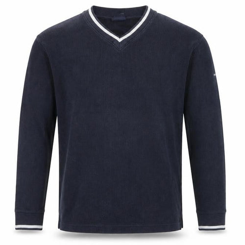 Atlantic Golf Men's Blue V-Neck Cotton Jumper Size L Classic Knit