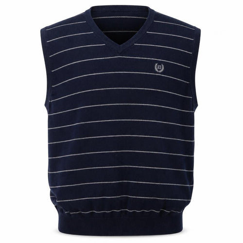 Chaps Men's Blue Striped Cotton V-Neck Sleeveless Vest XL