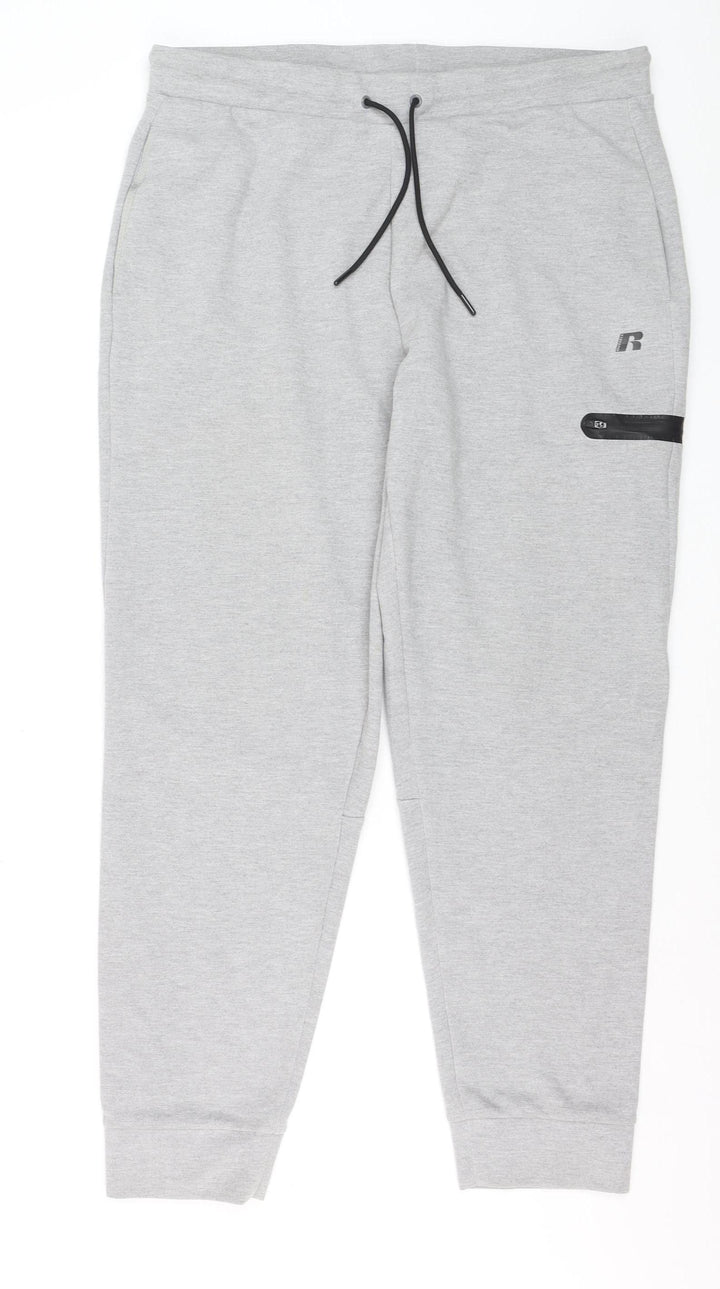 Russell Athletic Men’s Grey Jogger Trousers Size L 36in Regular Fit