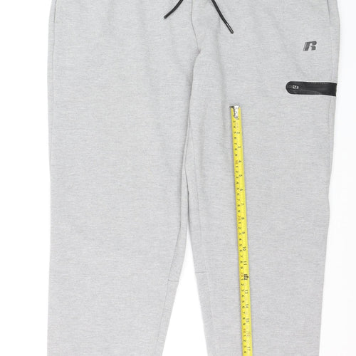 Russell Athletic Men’s Grey Jogger Trousers Size L 36in Regular Fit