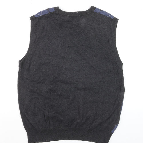 Saddlebred Men's Blue Argyle V-Neck Cotton Knit Vest M