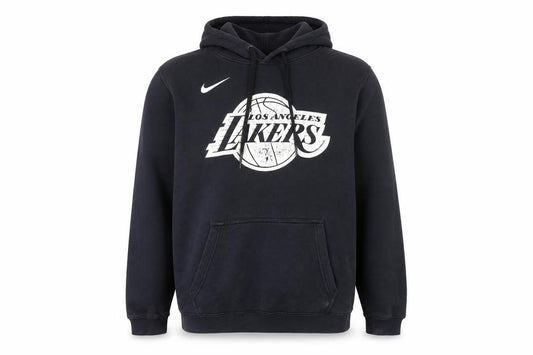 Front view of Nike Men's Black Los Angeles Lakers Pullover Hoodie L Sports Fleece