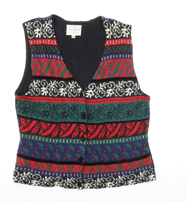 Susan Bristol Men's Multicoloured Fair Isle Knit Sleeveless Vest M