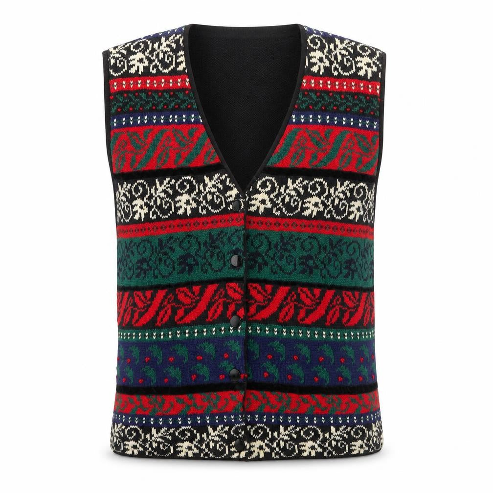 Susan Bristol Men's Multicoloured Fair Isle Knit Sleeveless Vest M