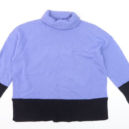 Hobbs Women’s Blue Roll Neck Wool Jumper Size M