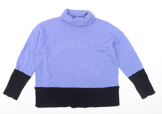 Hobbs Women’s Blue Roll Neck Wool Jumper Size M