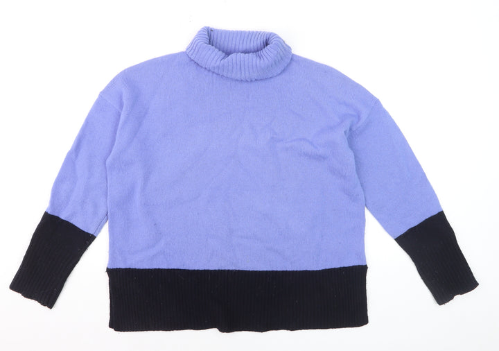 Hobbs Women’s Blue Roll Neck Wool Jumper Size M