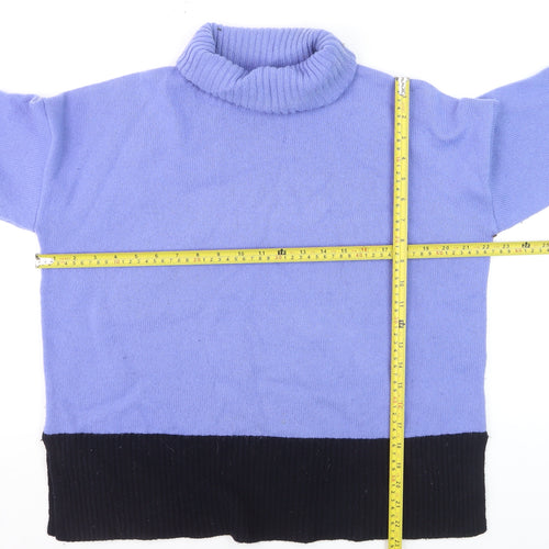 Hobbs Women’s Blue Roll Neck Wool Jumper Size M