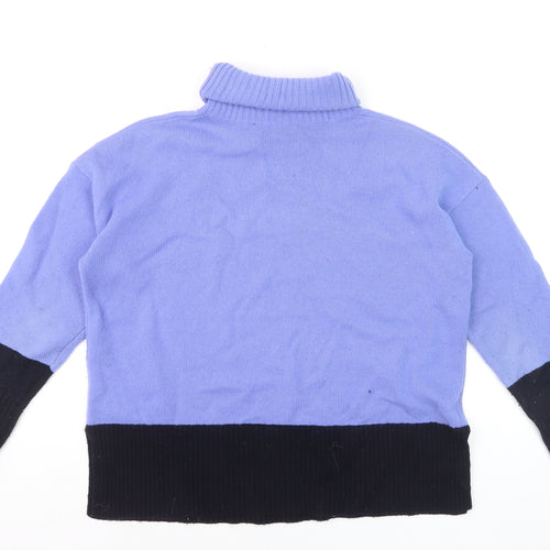 Hobbs Women’s Blue Roll Neck Wool Jumper Size M