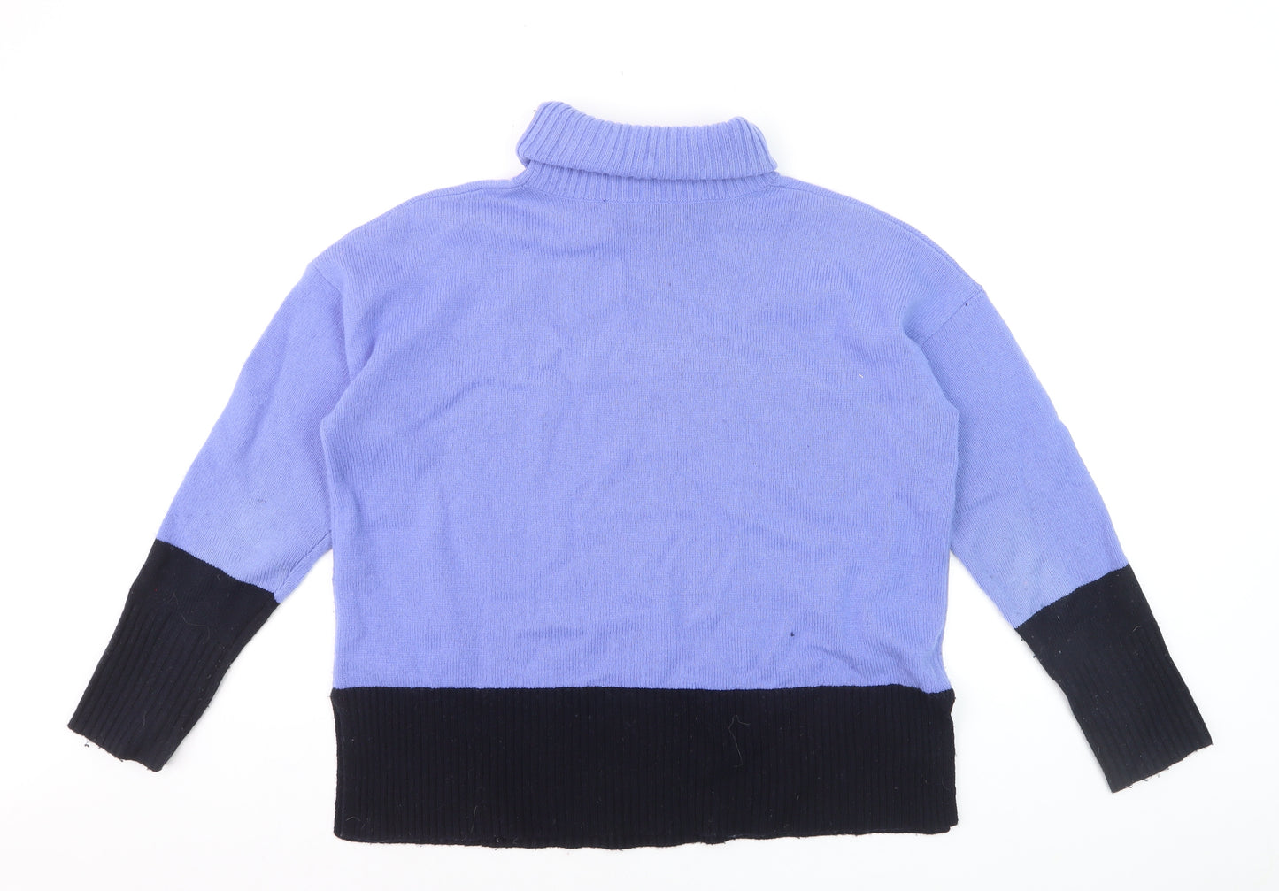 Hobbs Women’s Blue Roll Neck Wool Jumper Size M