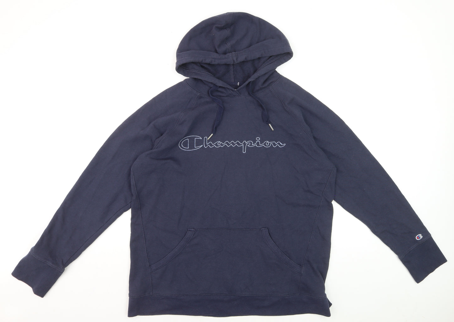 Champion Men's Navy Blue Pullover Hoodie XL Cotton Blend Logo