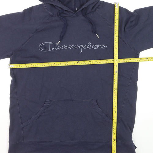Champion Men's Navy Blue Pullover Hoodie XL Cotton Blend Logo