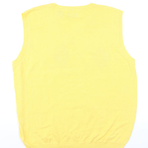 Haggar Men's Yellow Argyle Sleeveless V-Neck Knit Vest XL