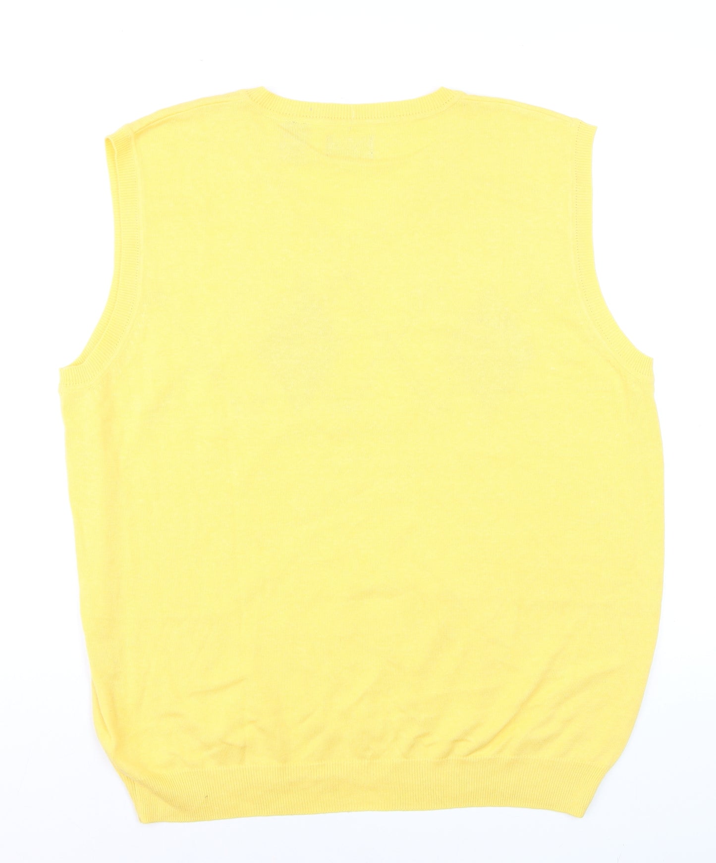Haggar Men's Yellow Argyle Sleeveless V-Neck Knit Vest XL