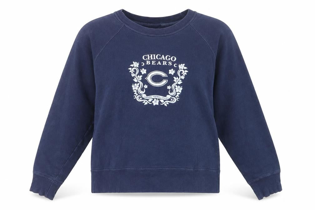 Front view of NFL For Her Chicago Bears Navy Blue Cotton Sweatshirt Women's L