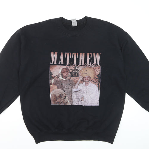Gildan Men's Black Heavy Blend Graphic Pullover Sweatshirt L