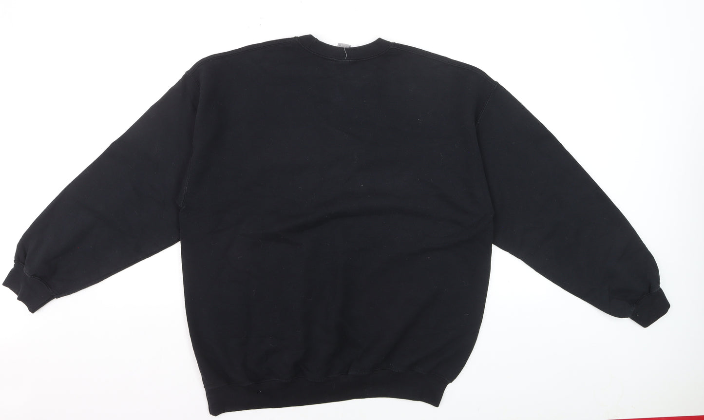 Gildan Men's Black Heavy Blend Graphic Pullover Sweatshirt L