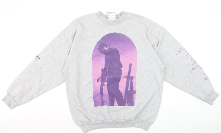 Hanes Men's Grey L Graphic Print Pullover Sweatshirt Retro Music Design