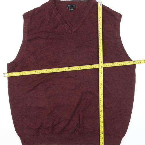 Van Heusen Men’s Red V-Neck Cotton Blend Sleeveless Vest L