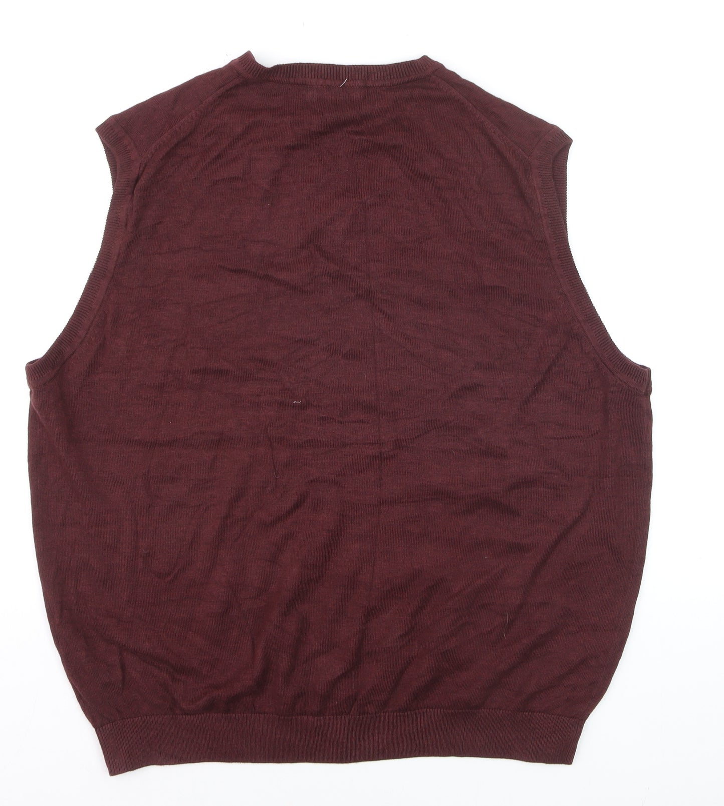 Van Heusen Men’s Red V-Neck Cotton Blend Sleeveless Vest L