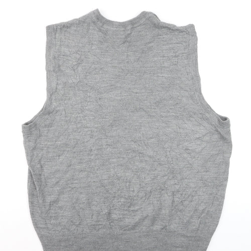 Dockers Men's Grey Argyle V-Neck Sweater Vest 2XL Regular Fit