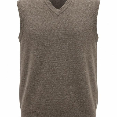 Dockers Men Brown 2XL Knit Sleeveless V-Neck Vest Jumper