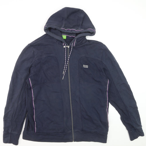 Hugo Boss Men's Blue Full Zip Hoodie XL Regular Fit