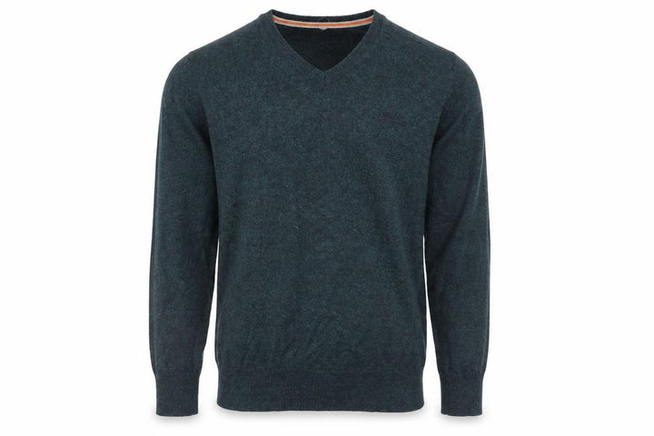 Superdry Men's Green V-Neck Knit Jumper Size L Cotton Blend