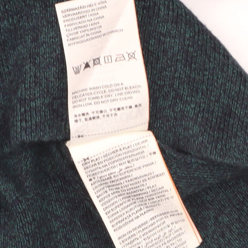 Superdry Men's Green V-Neck Knit Jumper Size L Cotton Blend