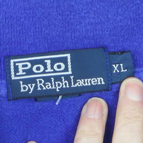 Polo Ralph Lauren Men's Blue XL 1/4 Zip Cotton Sweatshirt