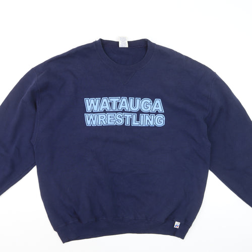 Russell Athletic Mens Navy Blue XL Pullover Sweatshirt Watauga Wrestling