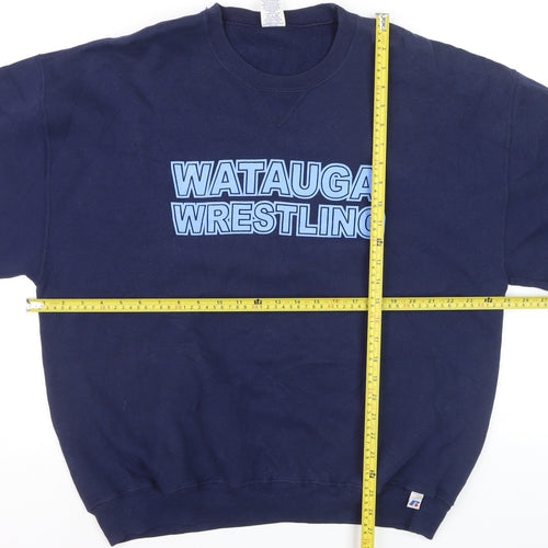 Russell Athletic Mens Navy Blue XL Pullover Sweatshirt Watauga Wrestling