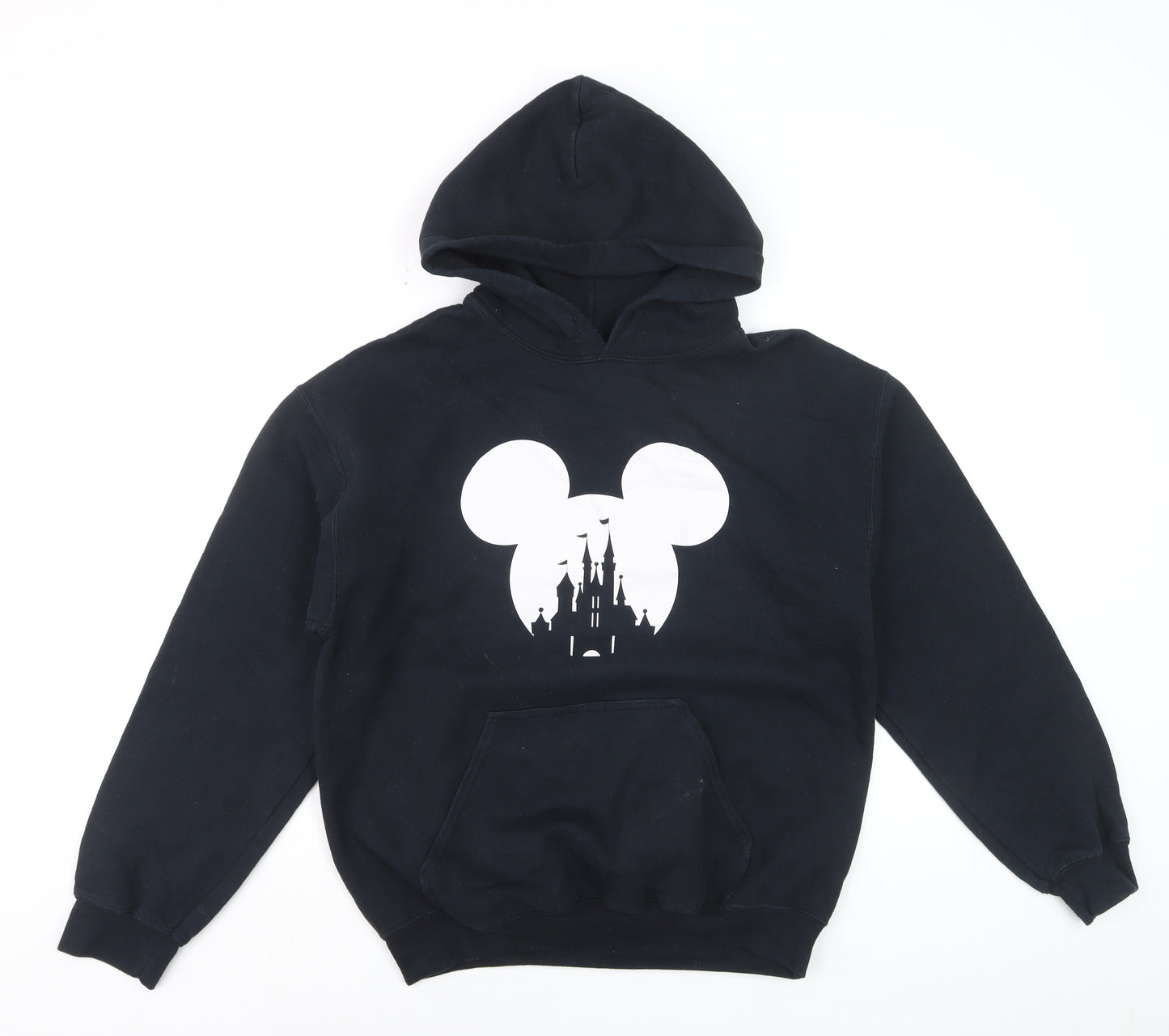 Gildan Women's Black Pullover Hoodie Medium Disney Castle Print