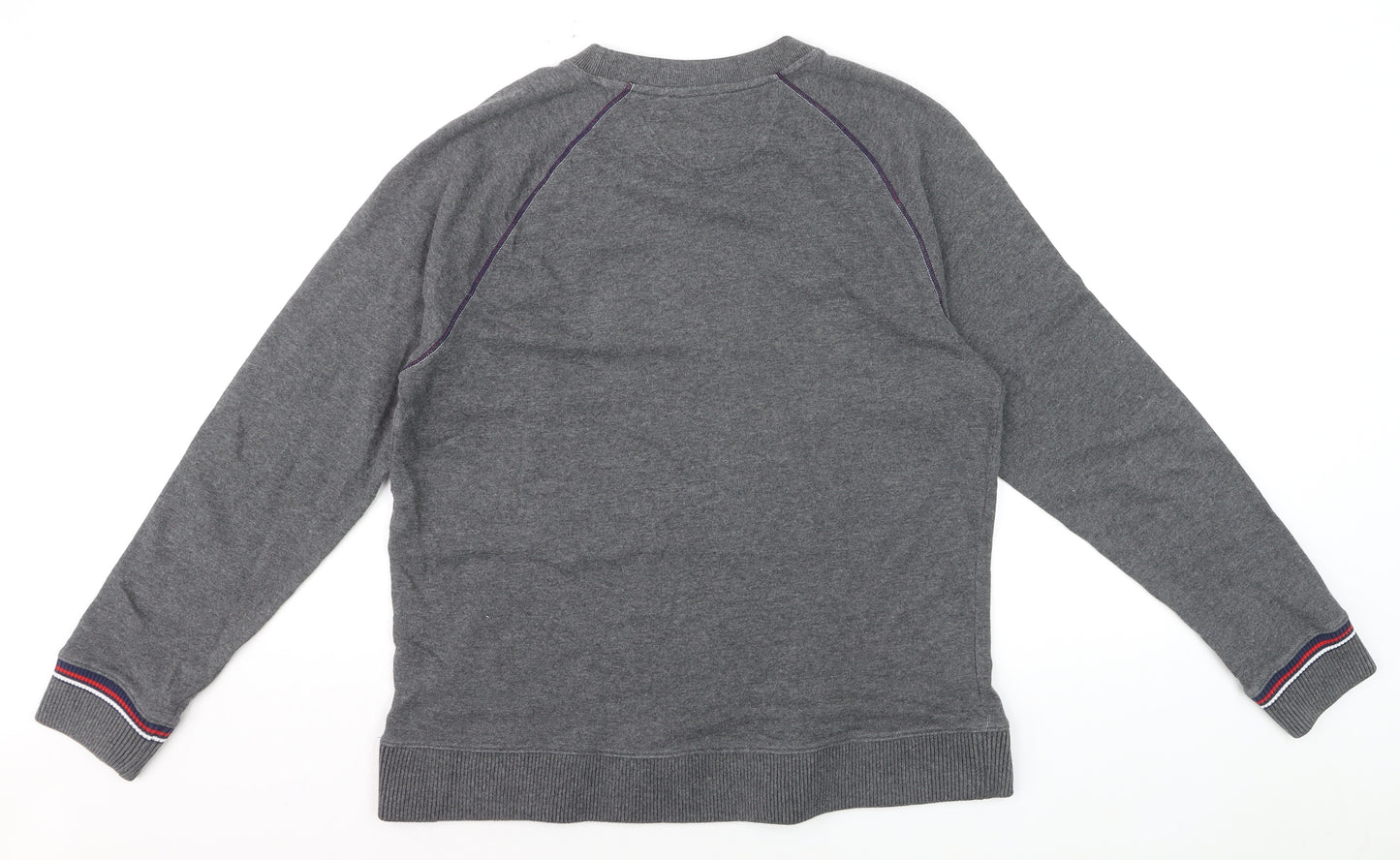 FILA Men's Grey Logo Pullover Sweatshirt M Regular Fit