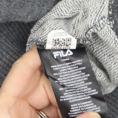 FILA Men's Grey Logo Pullover Sweatshirt M Regular Fit